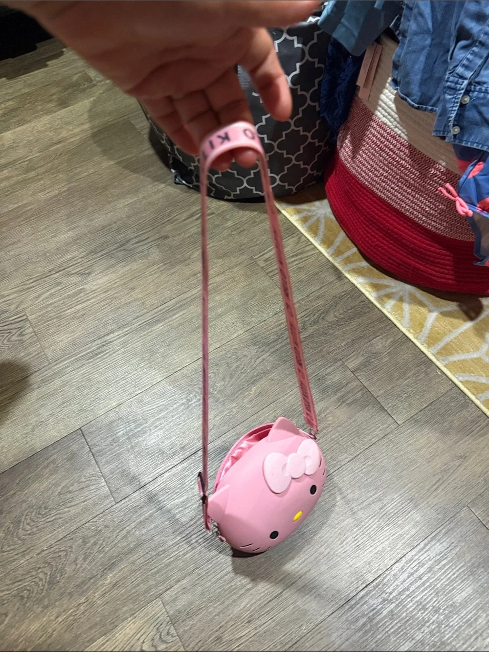 Hello Kitty Pink Cat Face Crossbody Bag with Bow Accent